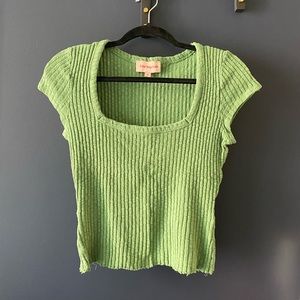 LISA SAYS GAH Zoey Square Neck Rib Tee - M